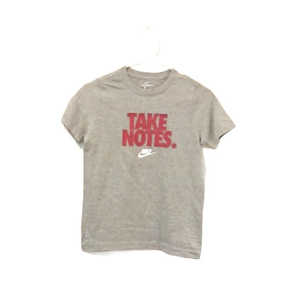 Nike | Shirts \u0026 Tops | Nike Youth Take Notes Gray Graphic Tee | Poshmark